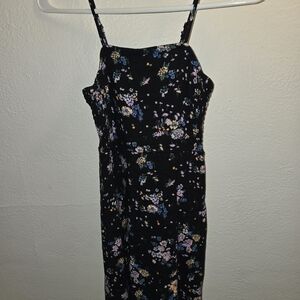 Art Class Black Floral Strapless Dress